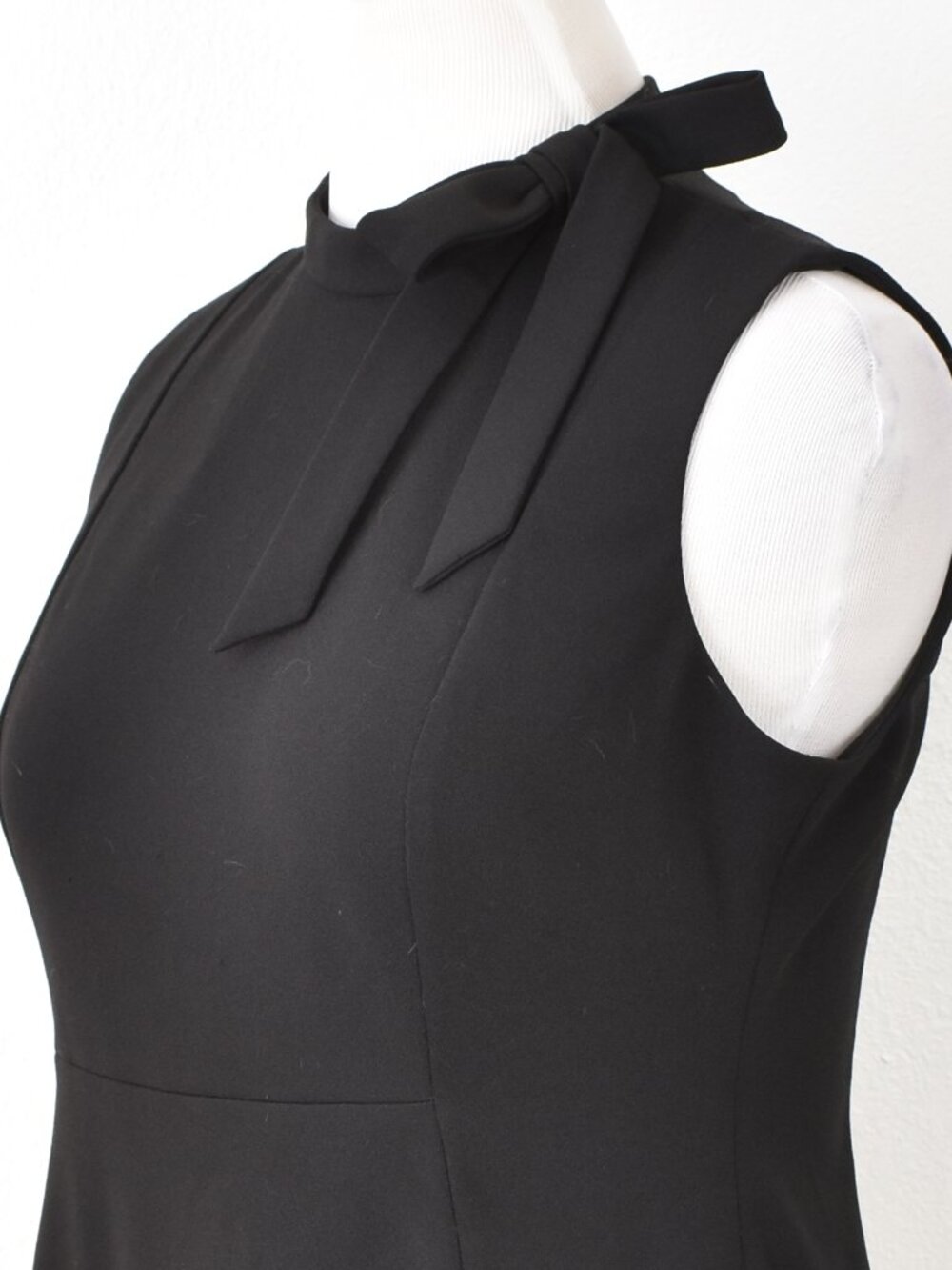 Calvin Klein Mock Tie Neck Sheath Dress Black - 14 - Picture 3 of 10